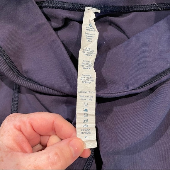 Lululemon Sun Salutation Pant Leggings Full On Luon Cadet Blue Purple 4 W5D45S - Picture 6 of 10